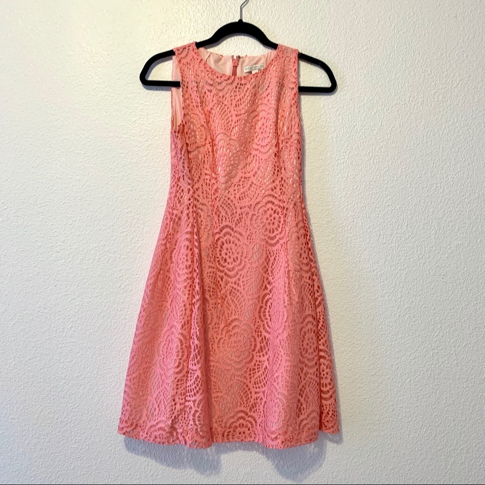 NY&Co. Pink Lace Fit and Flare Dress
